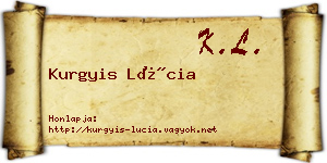 Kurgyis Lúcia névjegykártya